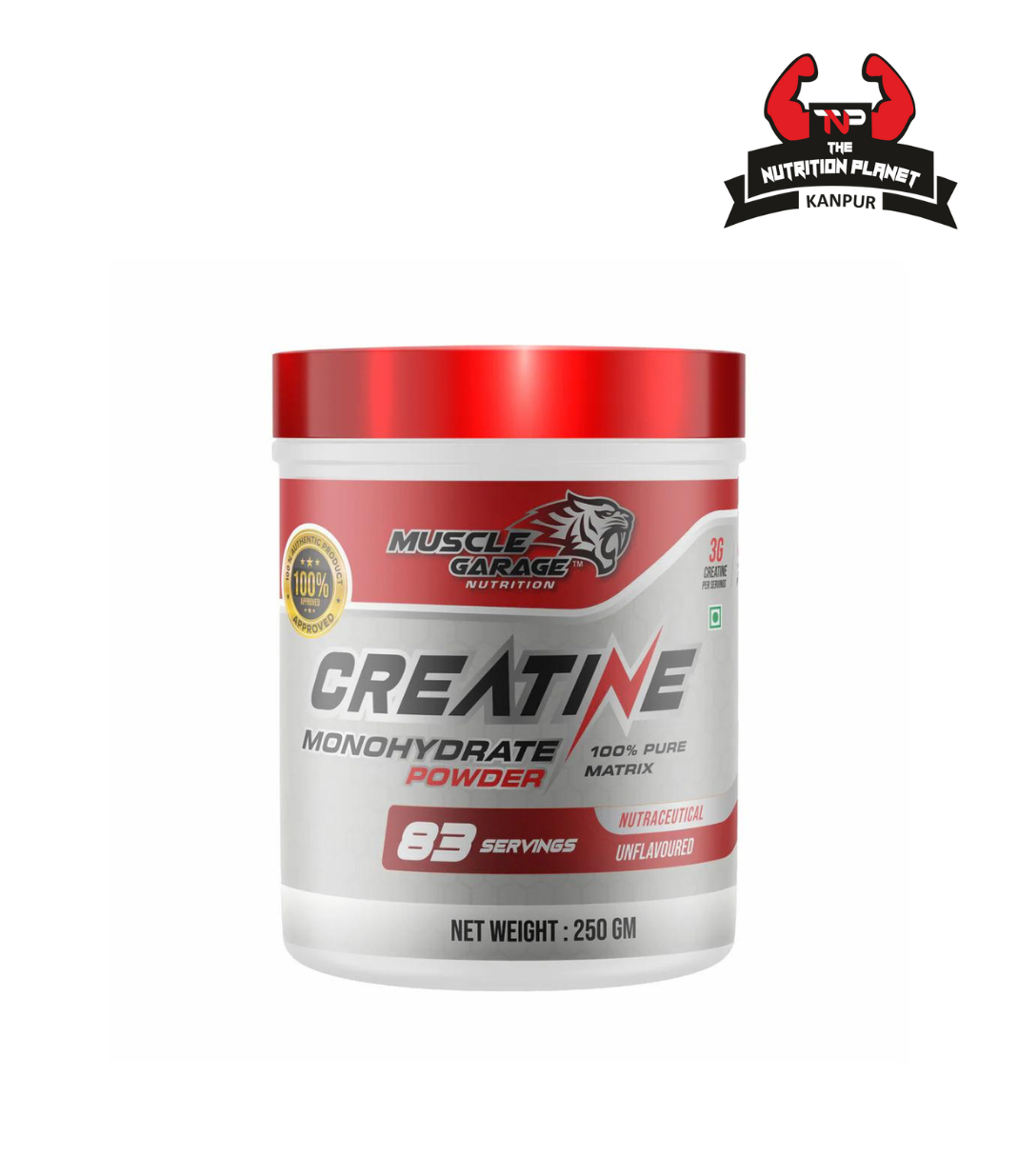 Muscle Garage Creatine Monohydrate | UNFLAVOURED | 250GM | 83 SERVINGS